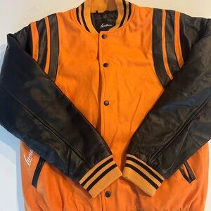 Orange and Black Bomber Jacket